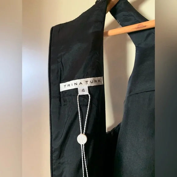 NWT Trina Turk Gray & Black Leopard Applice Dress - Picture 9 of 10